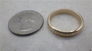 14K Yellow Gold Art Deco Geometric Band, Size: 10, 5.9g,